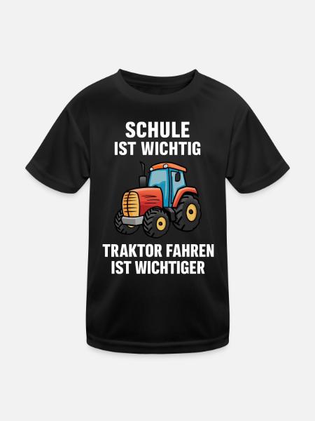 Farmer Agriculture Tractor Farmer Farm - Kids Functional T-Shirt - black - Front