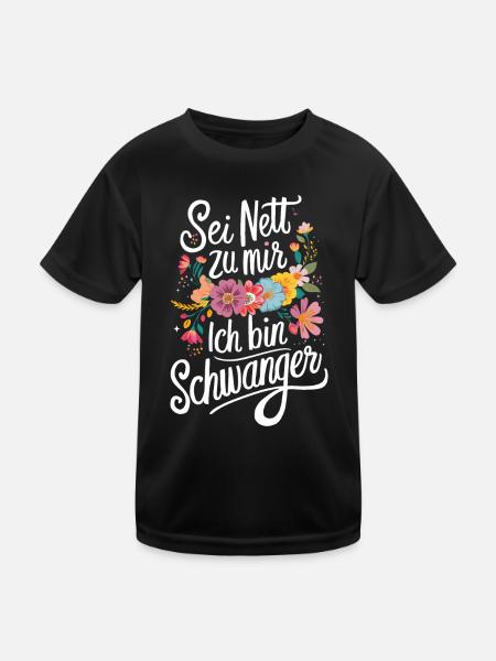 Pregnancy Announce Baby Birth Pregnant - Kids Functional T-Shirt - black - Front