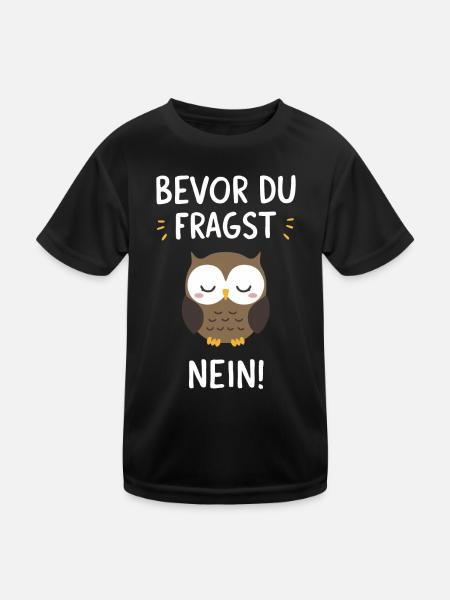 Night Owl Owl Owl Bird - Kids Functional T-Shirt - black - Front
