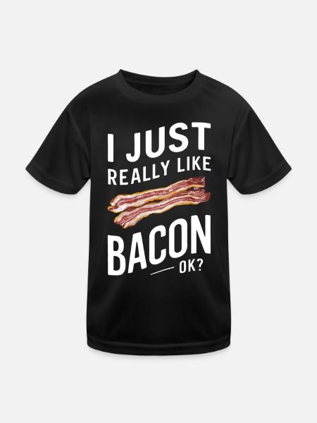 Bacon Frühstück Speck - Kinder Funktions-T-Shirt - Schwarz - Vorne