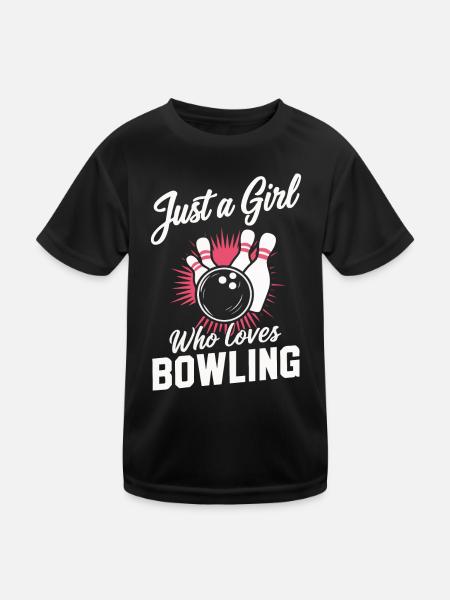Bowling Bowler Pin Ball Bowling Ball - Kinder Funktions-T-Shirt - Schwarz - Vorne