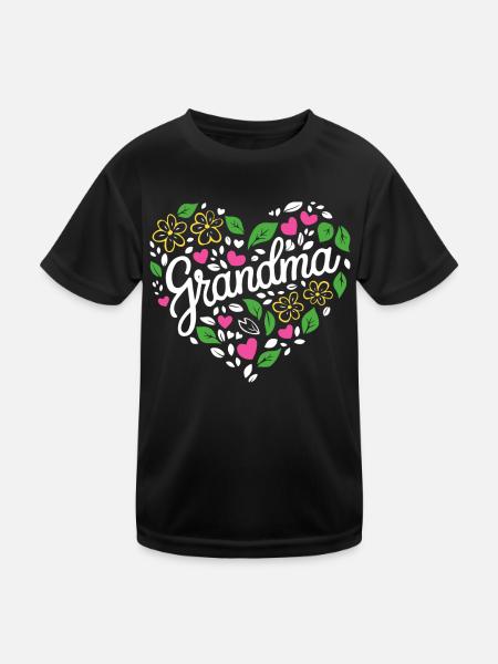 Grandma Grandmother Mother's Day Family - Kids Functional T-Shirt - black - Front