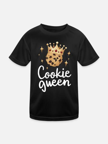 Cookies Cookie Keks Kekse Schokolade - Kinder Funktions-T-Shirt - Schwarz - Vorne
