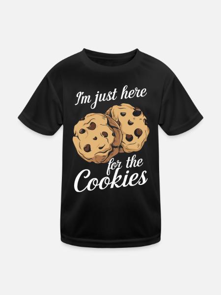 Cookies Cookie Keks Kekse Schokolade - Kinder Funktions-T-Shirt - Schwarz - Vorne