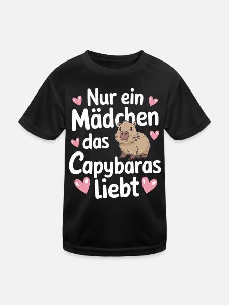Capybara Wasserschwein Capybaras - Kinder Funktions-T-Shirt - Schwarz - Vorne