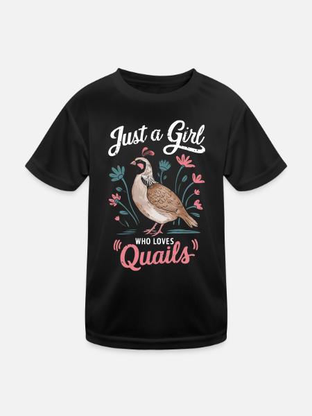 Quail Bird Quails - Kids Functional T-Shirt - black - Front
