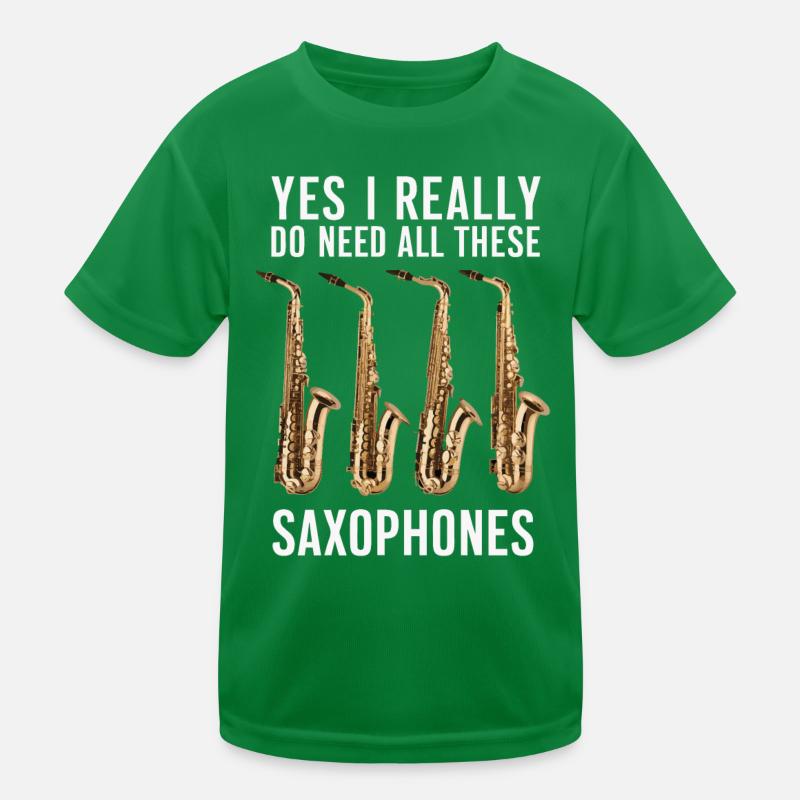 Saxophon Saxofon Kinder Funktions-T-Shirt