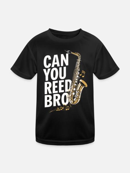 Saxophon Saxofon - Kinder Funktions-T-Shirt - Schwarz - Vorne