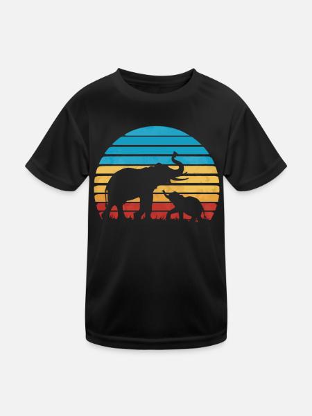 Elephant Animal Elephants Zoo - Kids Functional T-Shirt - black - Front