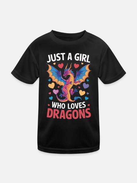 Dragon Mystique Dragon Fantasy - T-shirt sport Enfant - noir - Devant