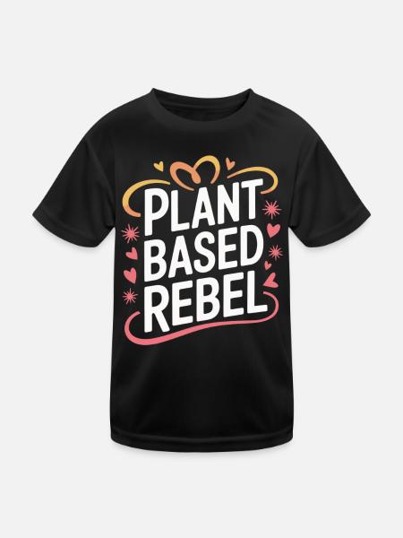 Vegetarian Vegan Veggie Vegetarian - Kids Functional T-Shirt - black - Front