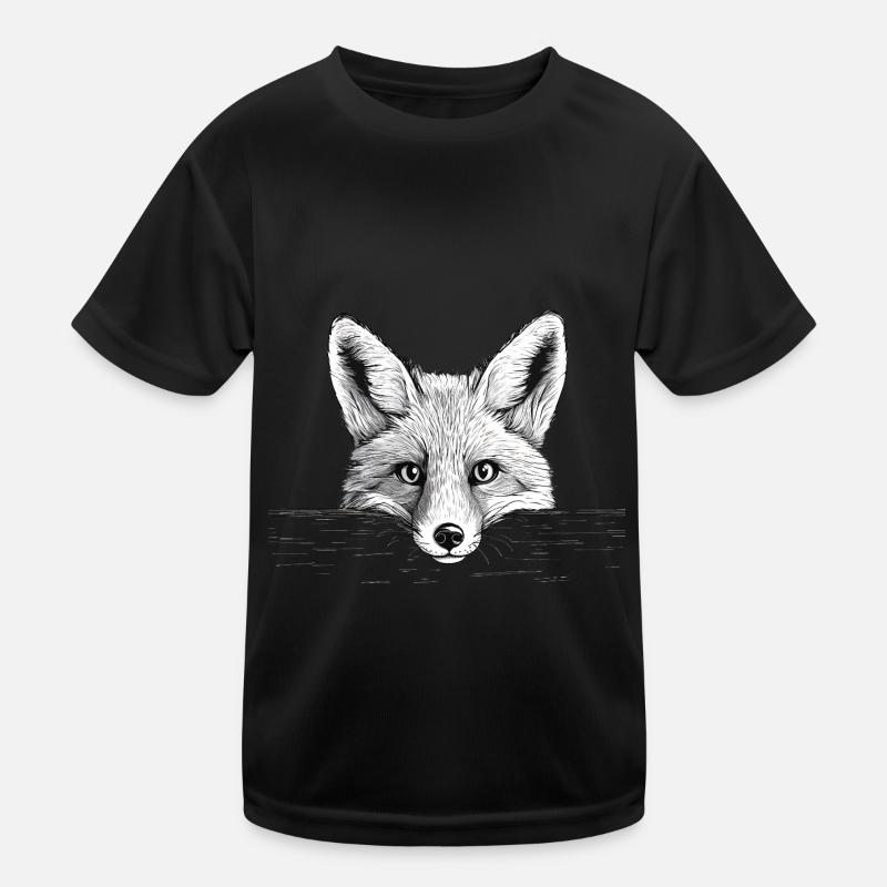 Fuchs - Kinder Funktions-T-Shirt - Schwarz