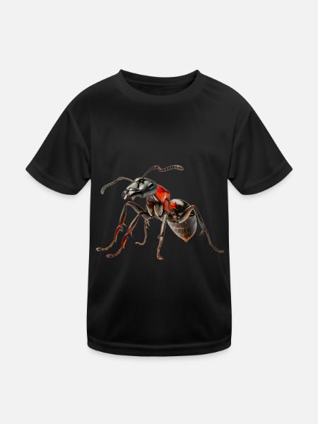 Ameise - Kinder Funktions-T-Shirt - Schwarz - Vorne