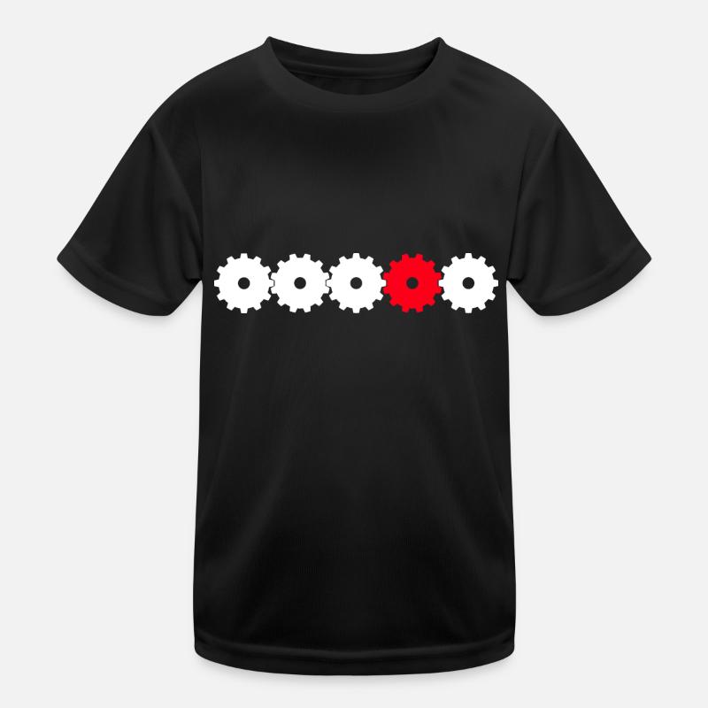 Gears in white and red Kids Functional T-Shirt