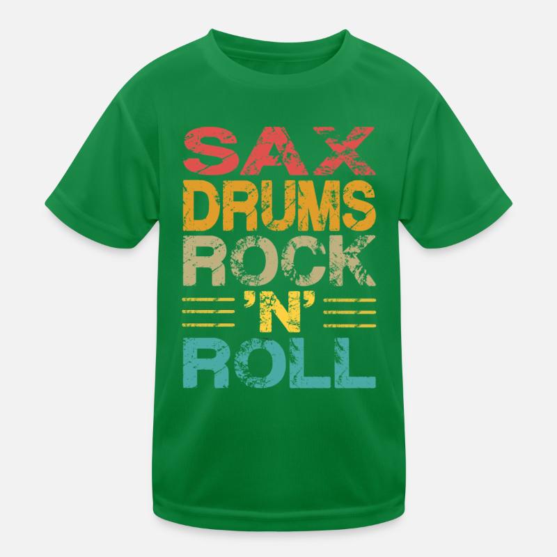 Sax Drums Rock 'N' Roll Kids Functional T-Shirt