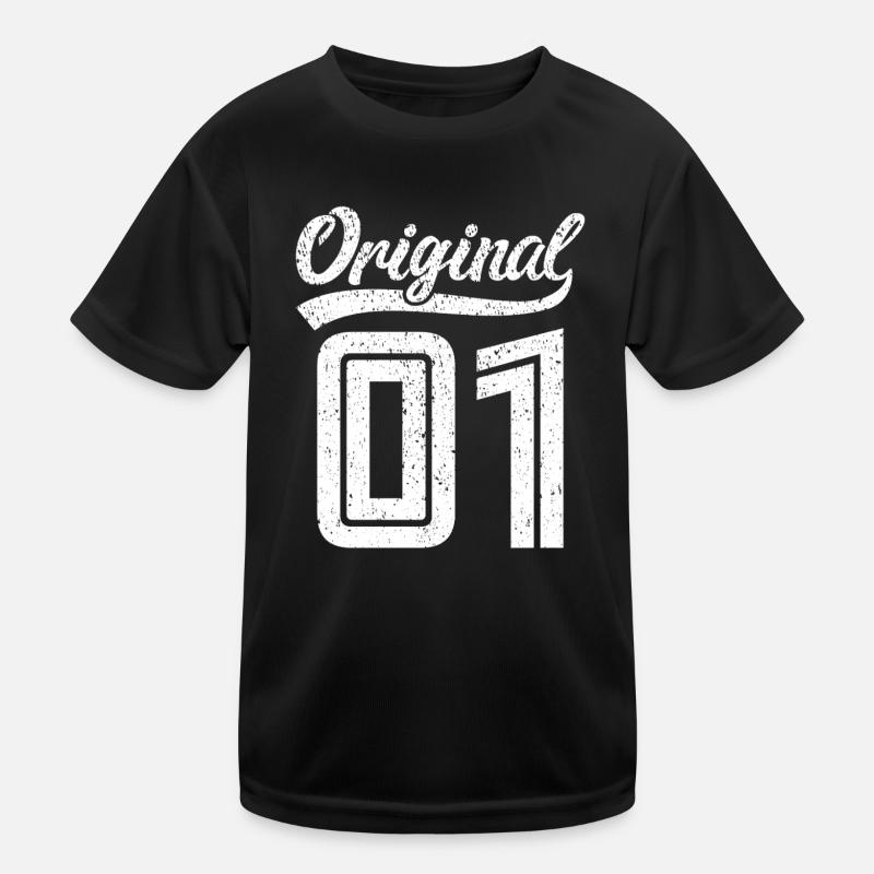 2001 Original 01 geboren 2001 - Kinder Funktions-T-Shirt - Schwarz
