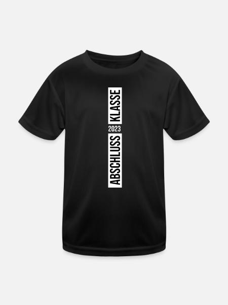 Abschlussklasse 2023 weiß - Kinder Funktions-T-Shirt - Schwarz - Vorne