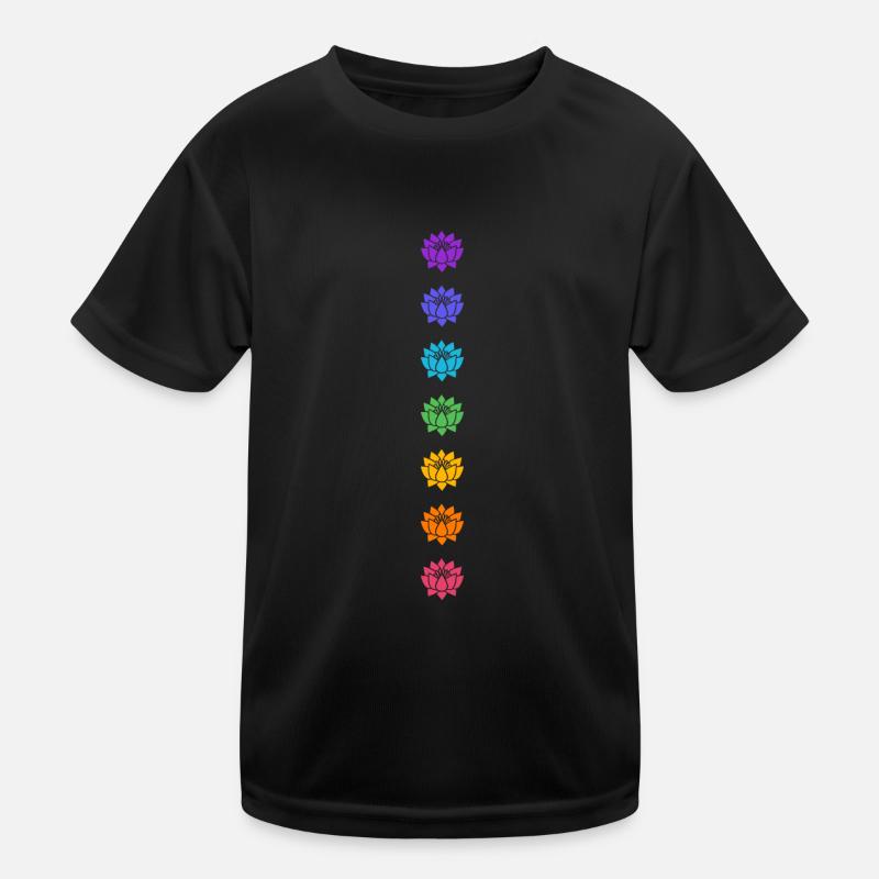 Lotus Chakras, Cosmic Energy Centers, Evolution Kids Functional T-Shirt