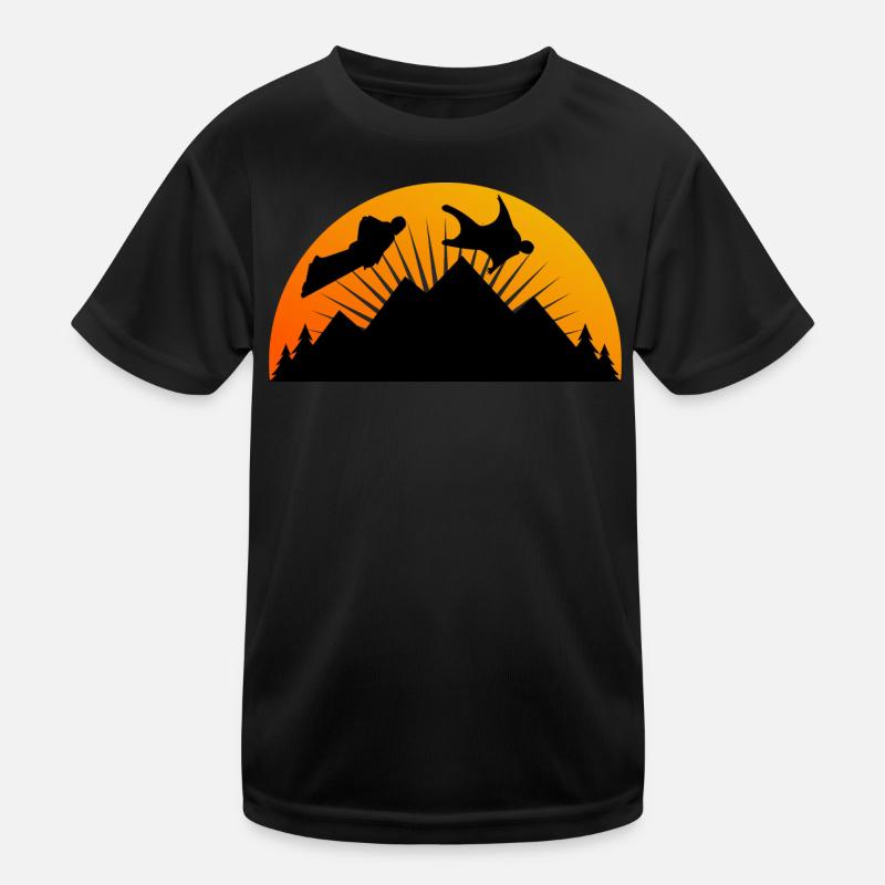 Wingsuit flying Base Jumping Skydiving Retro Kids Functional T-Shirt