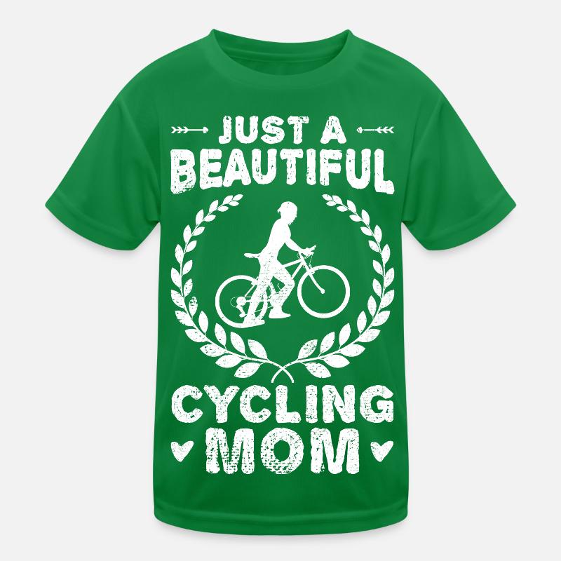 Fahrradfahrer Mutter Kinder Funktions-T-Shirt