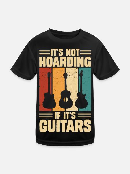 Gitarrist Gitarren  - Kinder Funktions-T-Shirt - Schwarz - Vorne