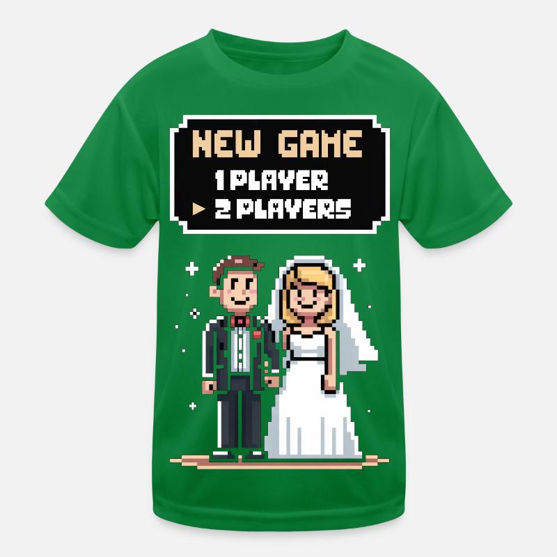 Der Tag nach der Hochzeit Ehemann und Ehefrau Humorspieler Kinder Funktions-T-Shirt