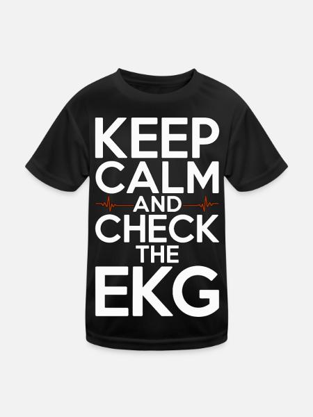 Cardiac Tech Keep Calm And Check Cardiac Imaging - Kinder Funktions-T-Shirt - Schwarz