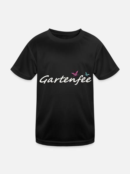 Gartenfee Süßes Motiv für Garten und Gewächshaus - Kinder Funktions-T-Shirt - Schwarz - Vorne