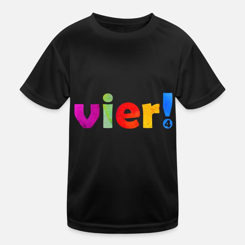 VIER 4 JAHRE JUNGE 4. GEBURTSTAG Kinder Funktions-T-Shirt