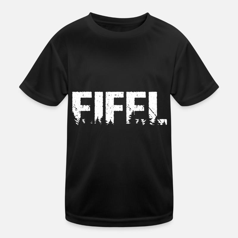 Eifel Wald Wandern - Kinder Funktions-T-Shirt - Schwarz