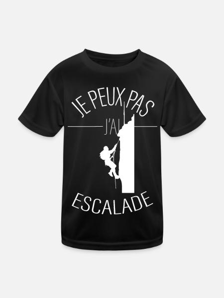 J'peux pas j'ai escalade - T-shirt sport Enfant - noir - Devant