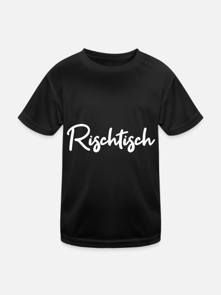 Rischtisch - Kinder Funktions-T-Shirt - Schwarz - Vorne