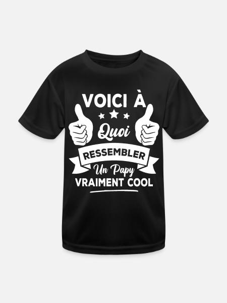 Voici à quoi ressembler un papy vraiment cool - T-shirt sport Enfant - noir - Devant