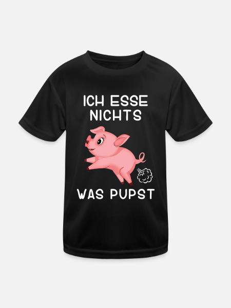 Veganer Vegetarier Ich esse nichts was pupst - Kinder Funktions-T-Shirt - Schwarz - Vorne