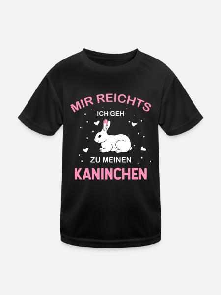 DESIGN Mir reichts ich geh zu meinen Kaninchen - Kinder Funktions-T-Shirt - Schwarz - Vorne