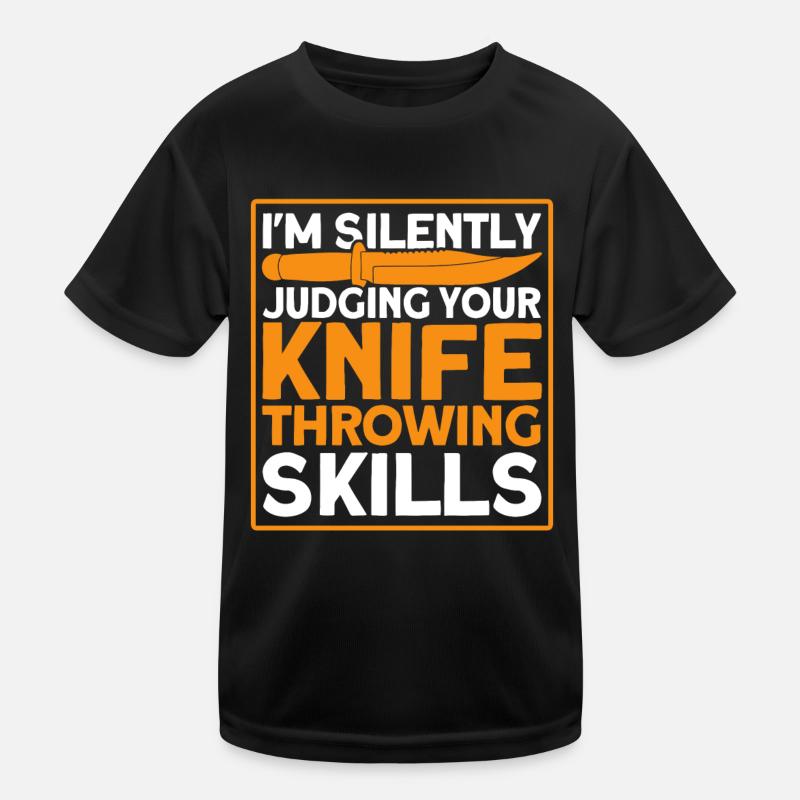 Messerwurfscheibe Geschenk Messerwerfer Kinder Funktions-T-Shirt