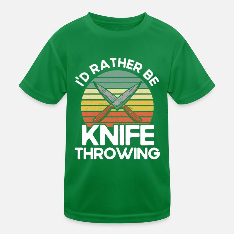 Messerwurfscheibe Geschenk Messerwerfer Kinder Funktions-T-Shirt