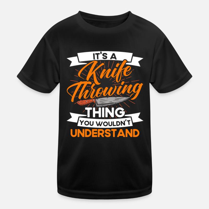 Messerwurfscheibe Geschenk Messerwerfer Kinder Funktions-T-Shirt