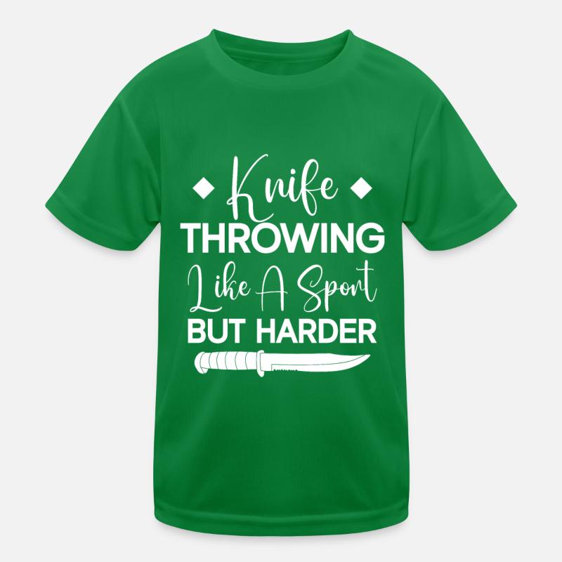 Messerwurfscheibe Geschenk Messerwerfer Kinder Funktions-T-Shirt