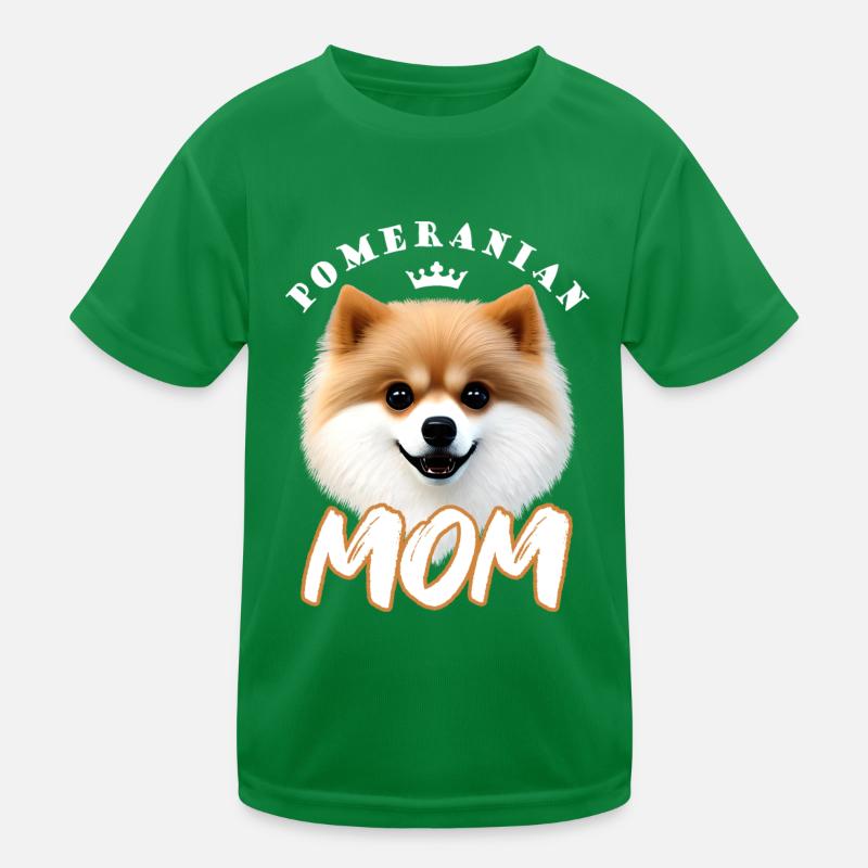 Pomeranian Mom, dwarf spitz with crown - saying Kids Functional T-Shirt