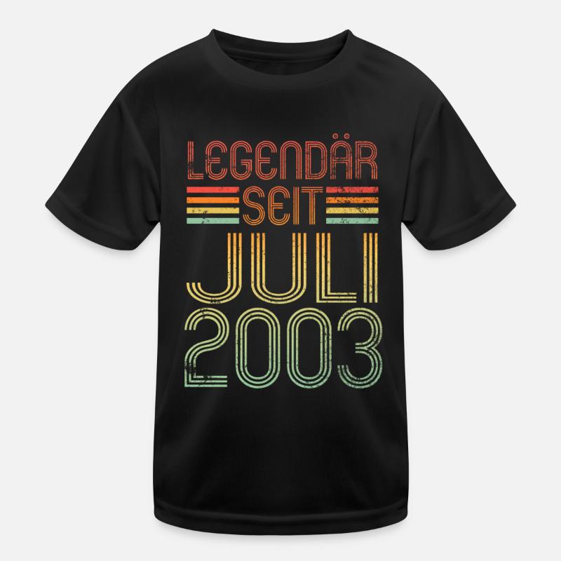 Legendär seit Juli 2003 - Geburtstag Retro Kinder Funktions-T-Shirt