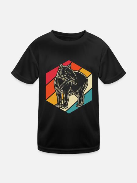 Tapir Vintage Retro - Cadeau - T-shirt sport Enfant - noir - Devant