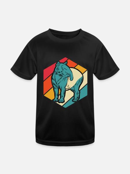 Tapir Vintage Retro - Cadeau - T-shirt sport Enfant - noir - Devant