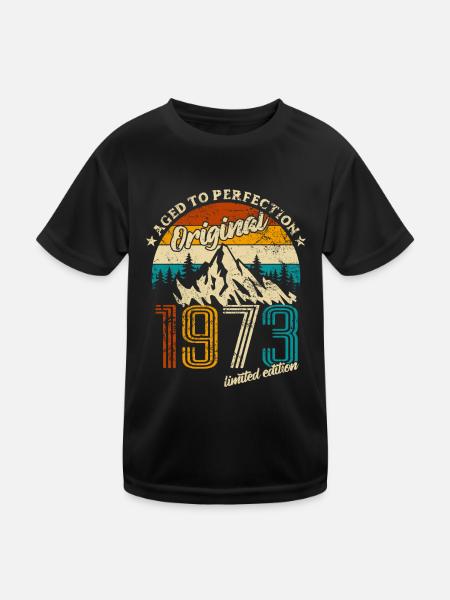 Original 1973 Limited Edition - Geschenk - Kinder Funktions-T-Shirt - Schwarz - Vorne
