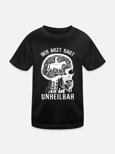 Der Arzt sagt es ist unheilbar - Western Reiten - Kinder Funktions-T-Shirt - Schwarz - Vorne
