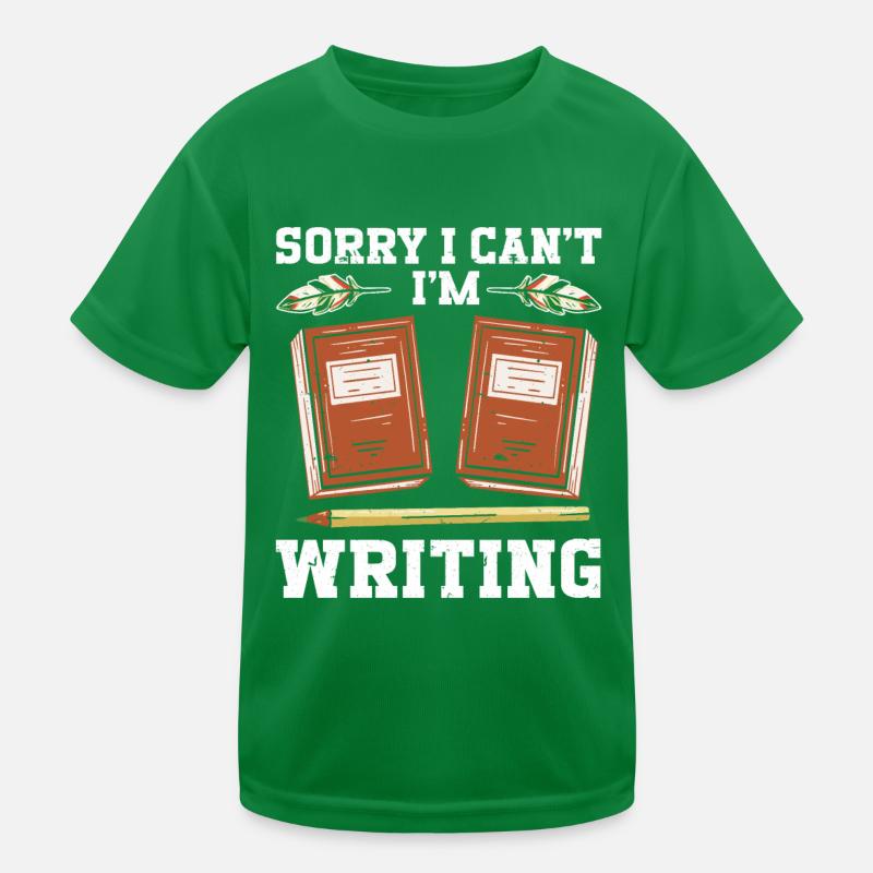Author Writing Kids Functional T-Shirt