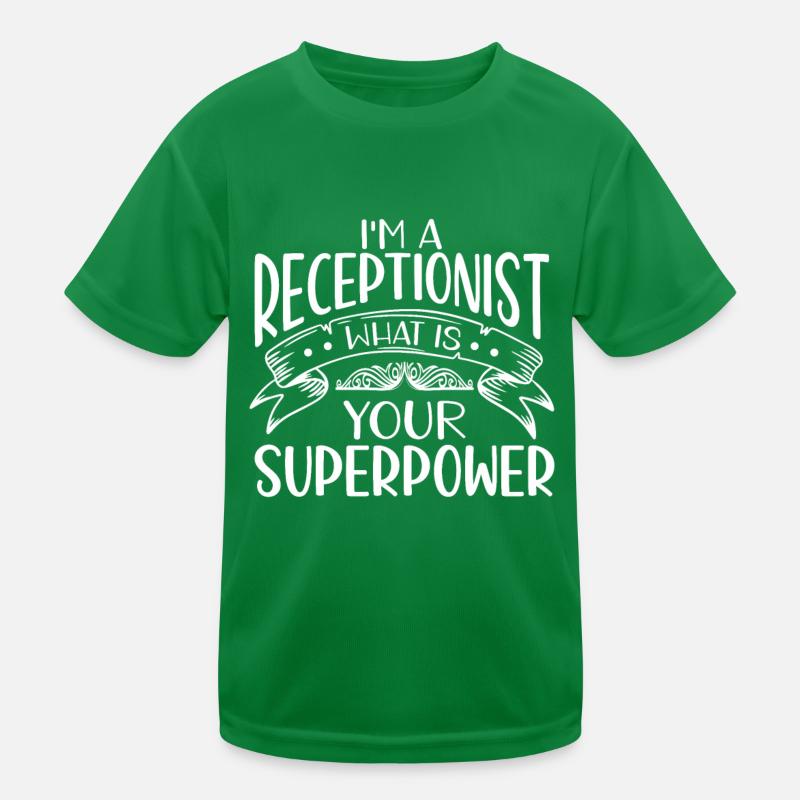 Receptionist Office Worker Kids Functional T-Shirt