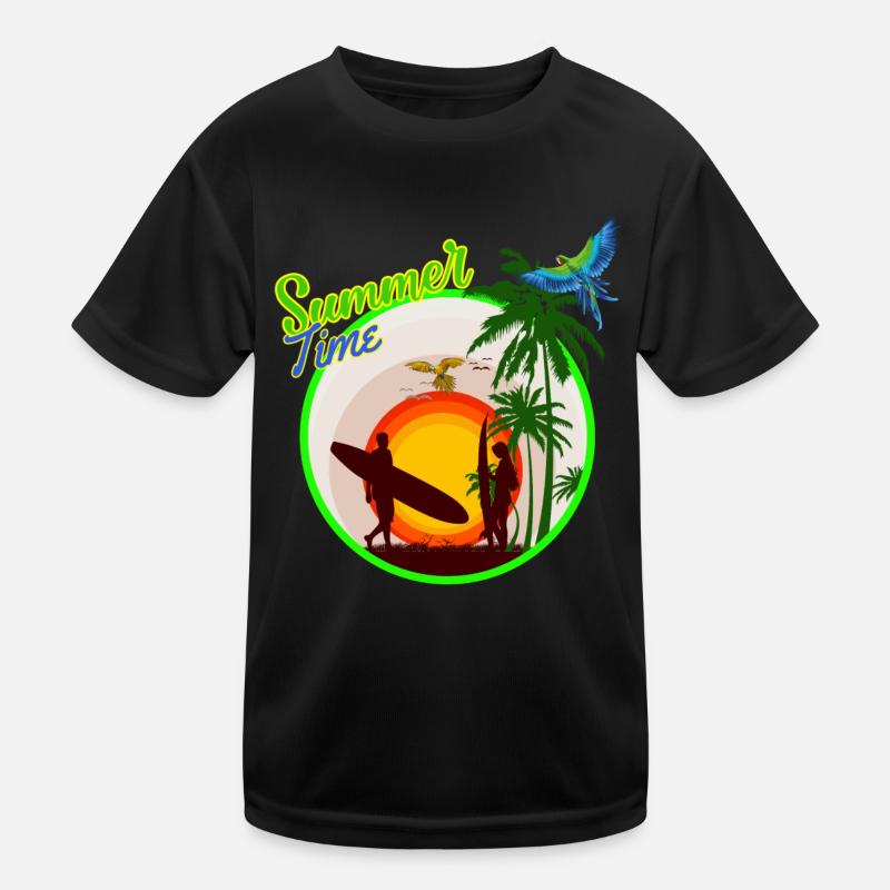 Sommerzeit - Kinder Funktions-T-Shirt - Schwarz