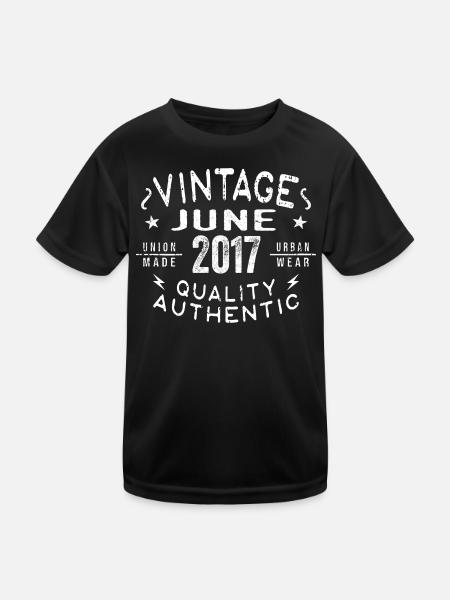 2017 Juni 2017 Jahrestag Juni 2017 Juni Geburtstag - Kinder Funktions-T-Shirt - Schwarz - Vorne