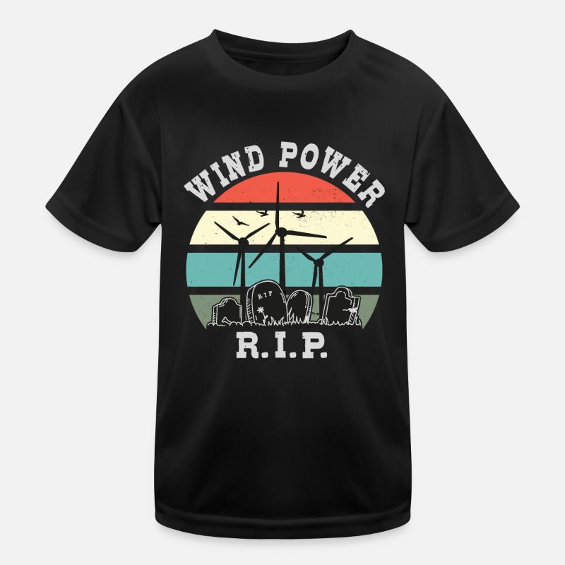 Windkraft RIP, Nein zu Windenergie Kinder Funktions-T-Shirt